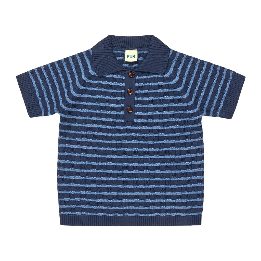 Neulottu Poolopaita Dark Navy Washed Indigo