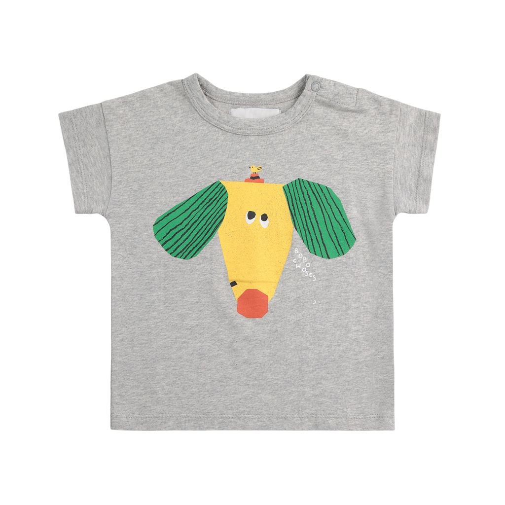 Happy Dog Baby T-Shirt Heather Grey