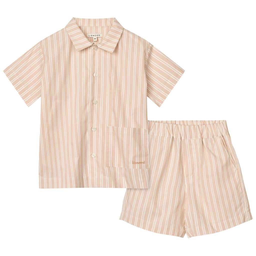 GOTS Leona Sæt Med Tøj Stripe Sorbet Rose Creme De La Creme