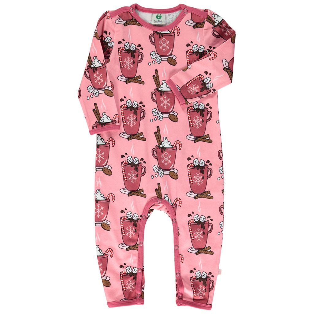 Onesie Bridal Rose -värissä, jossa on kaakao-kuviointi