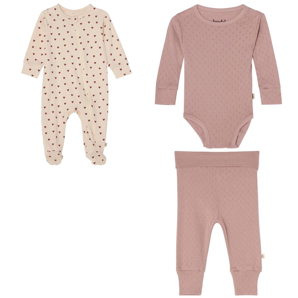 GOTS Lukas Newborn Set Hearts