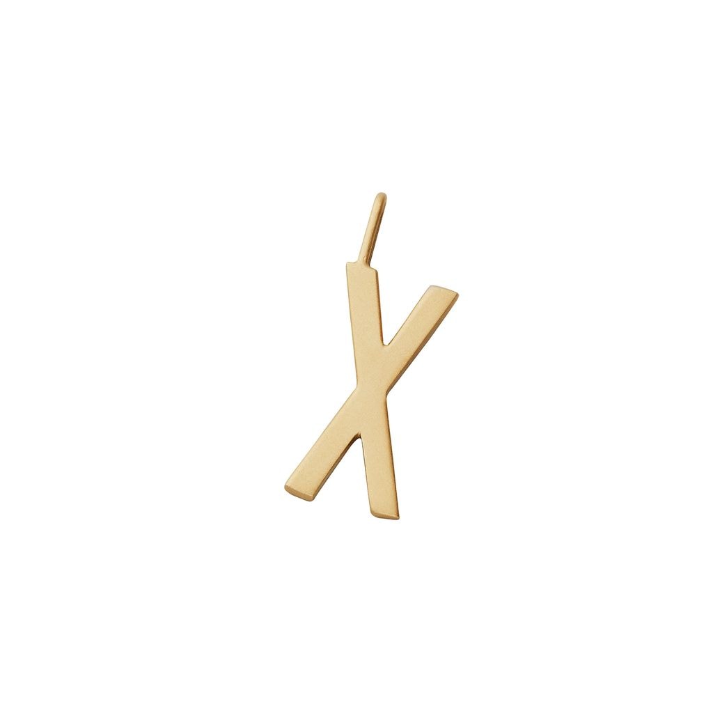 Gold Letter Charm 16 mm - X