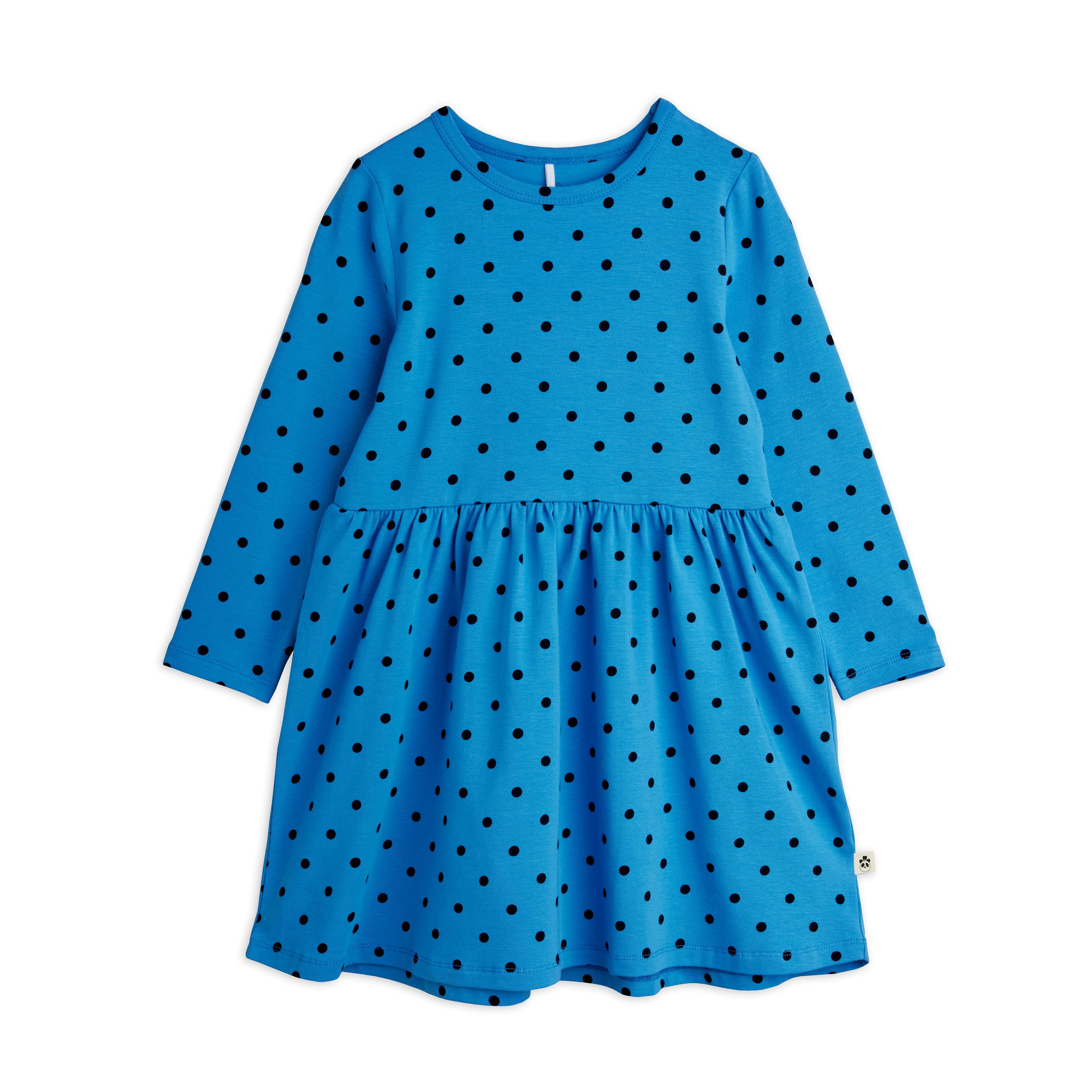 Polka Dots Aop Ls Dress Blue