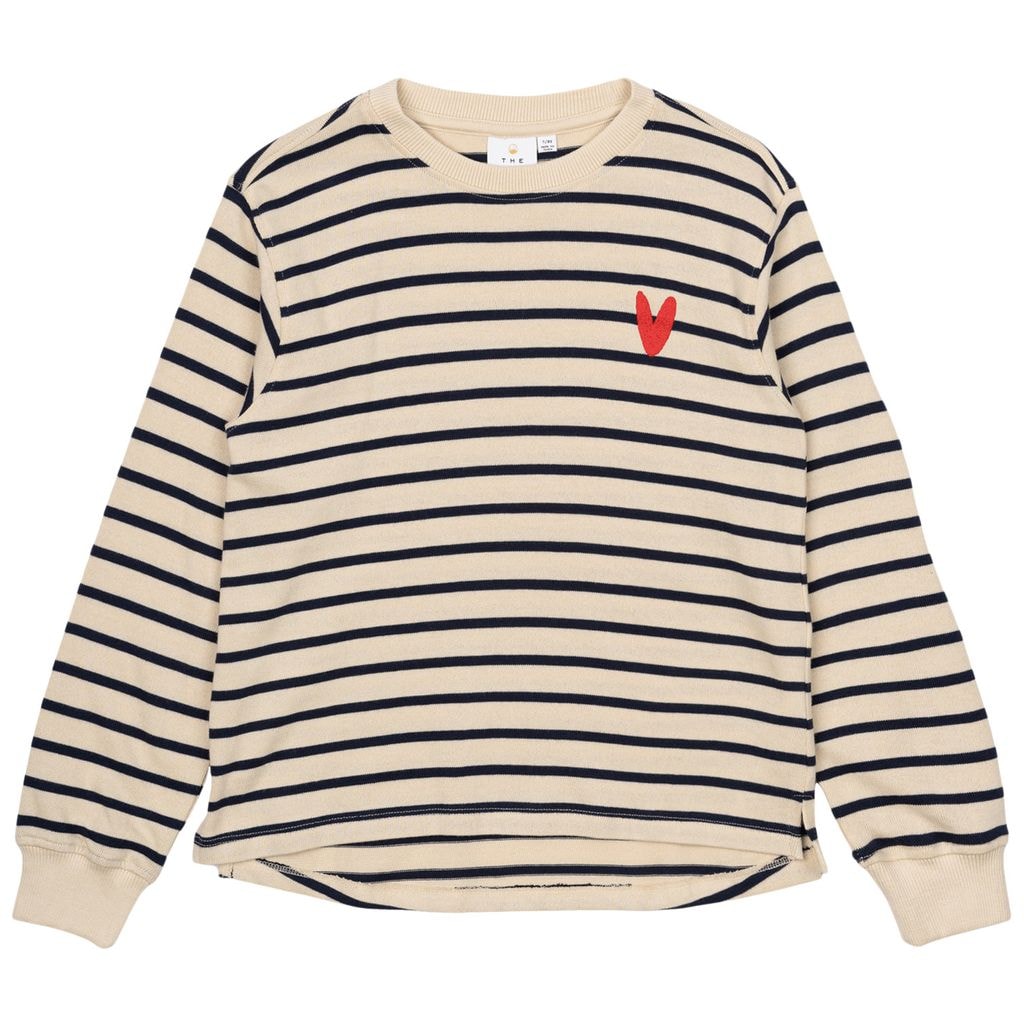 GOTS Nil Sweatshirt Mood Indigo Striped