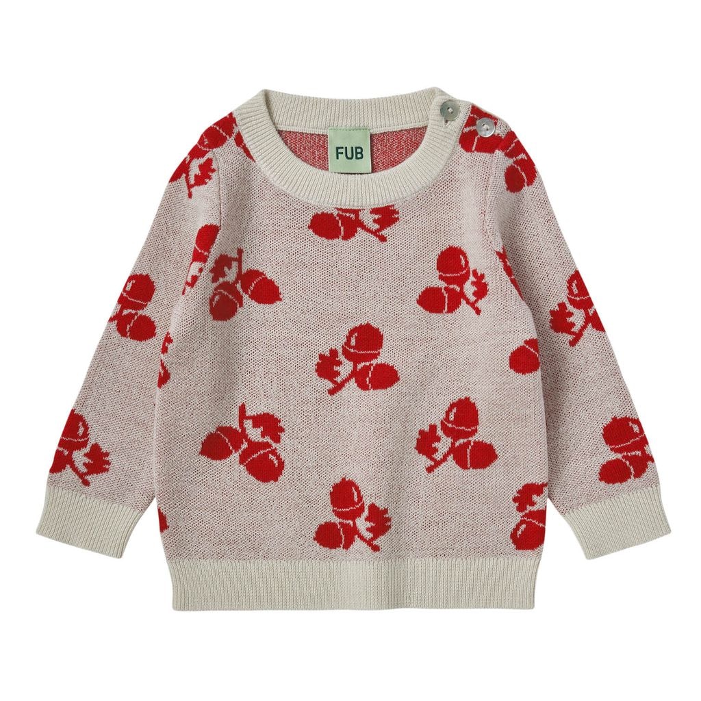 Baby Acorn Blouse Ecru/Red