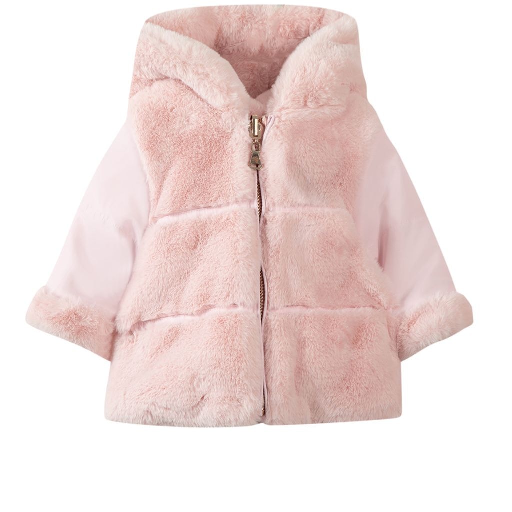 Vendbar Jakke I Fuskepels Rose Pale