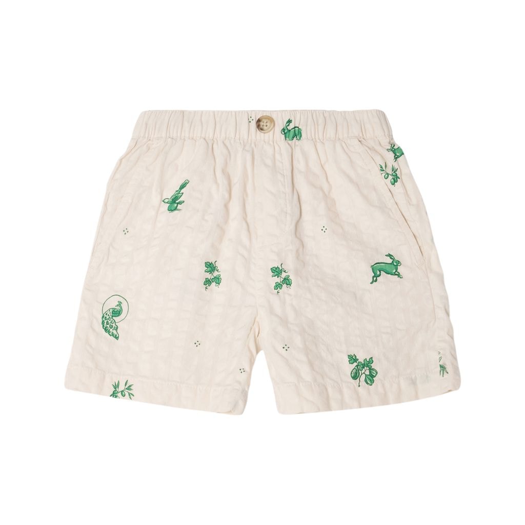 Seersucker Shorts Azulejos Emerald