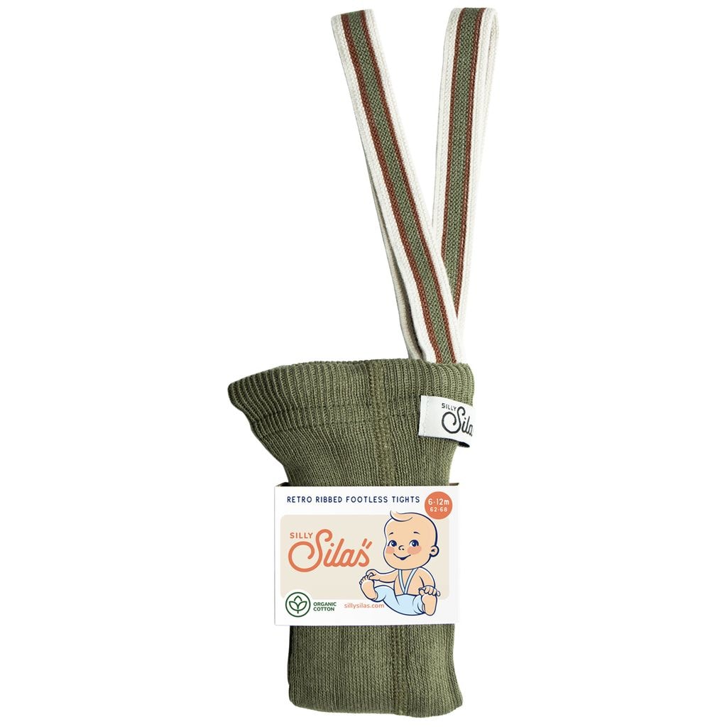 Footless Tights Olive Striped