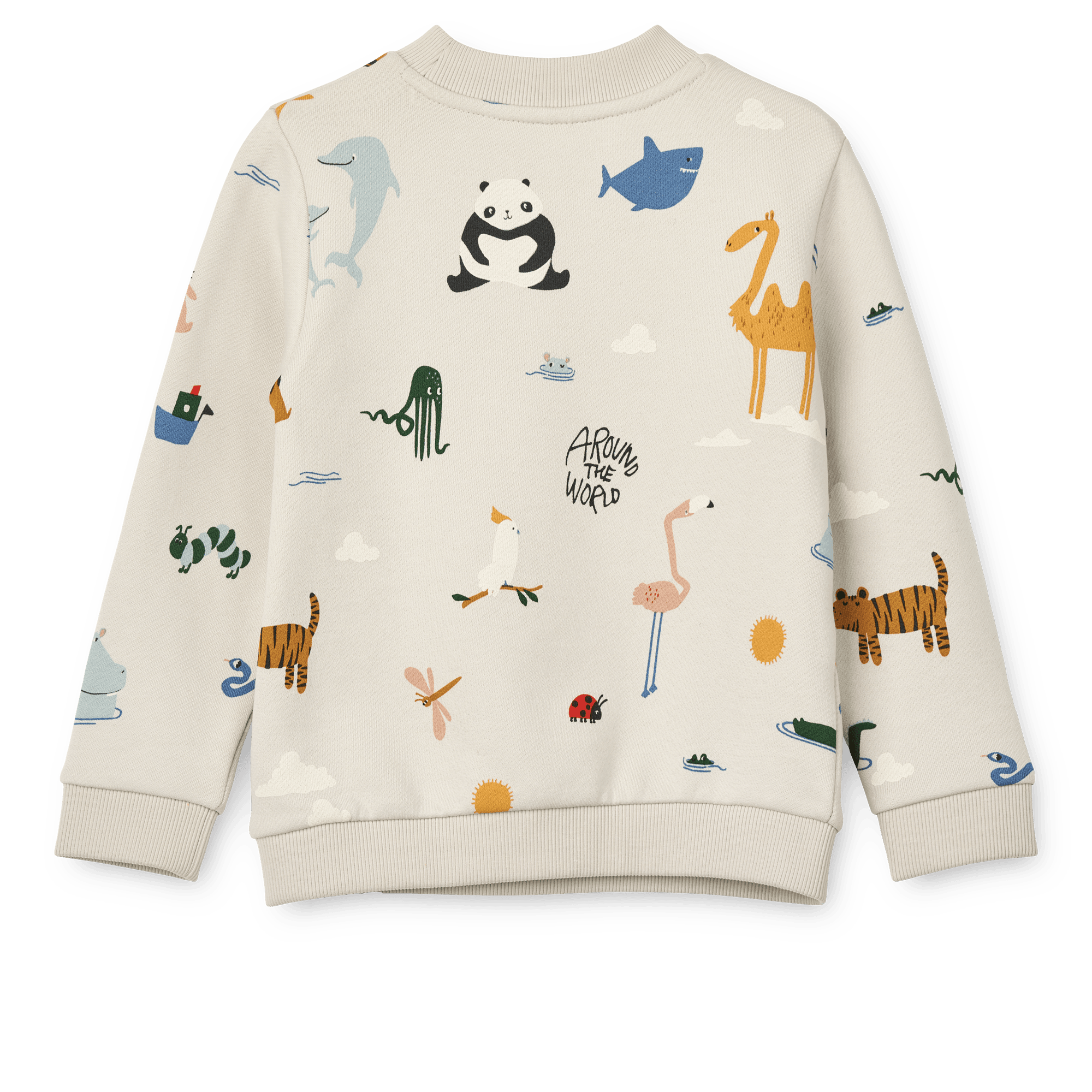 GOTS Thora Swearshirt Med Mönster Around The World / Sandy