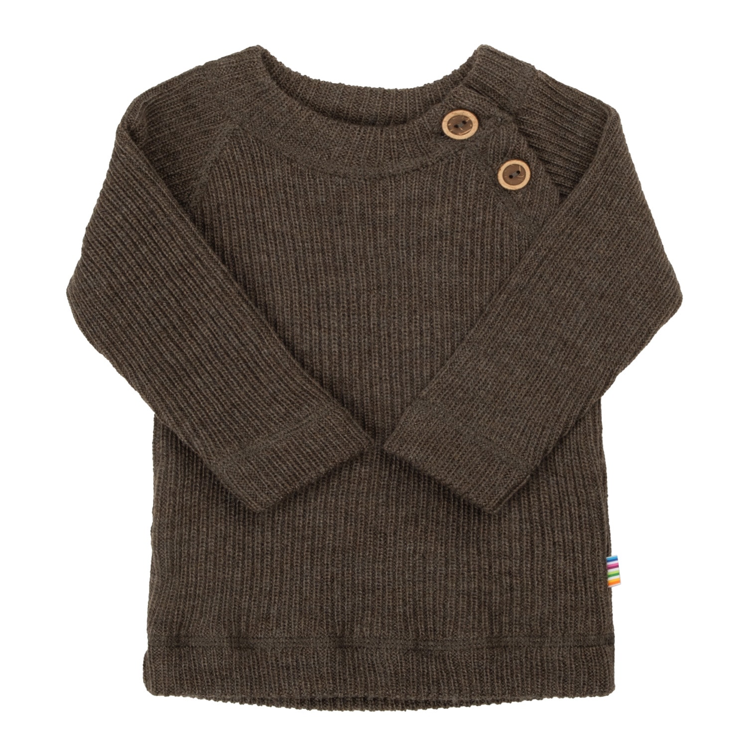 Wool Long-sleeved Blouse Brown Melange 