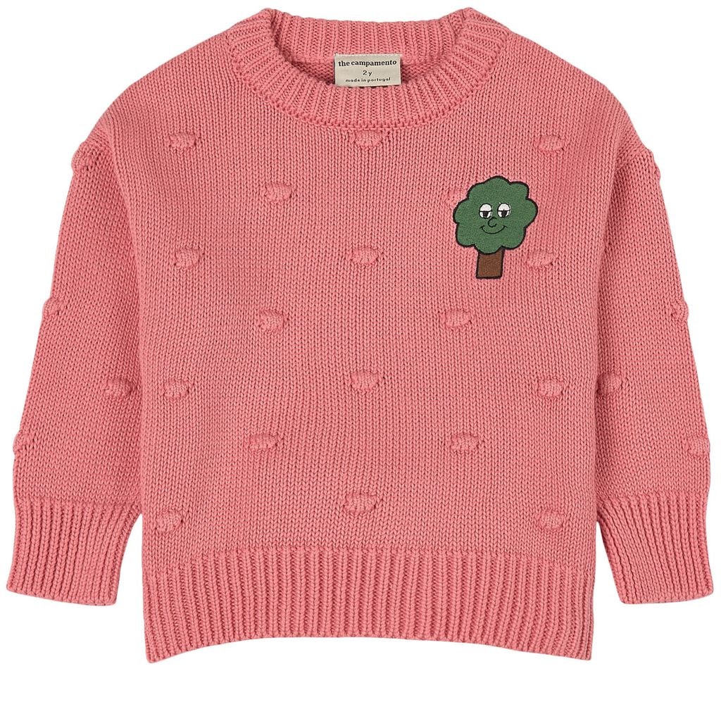 GOTS Happy Tree Knit Sweater Pink