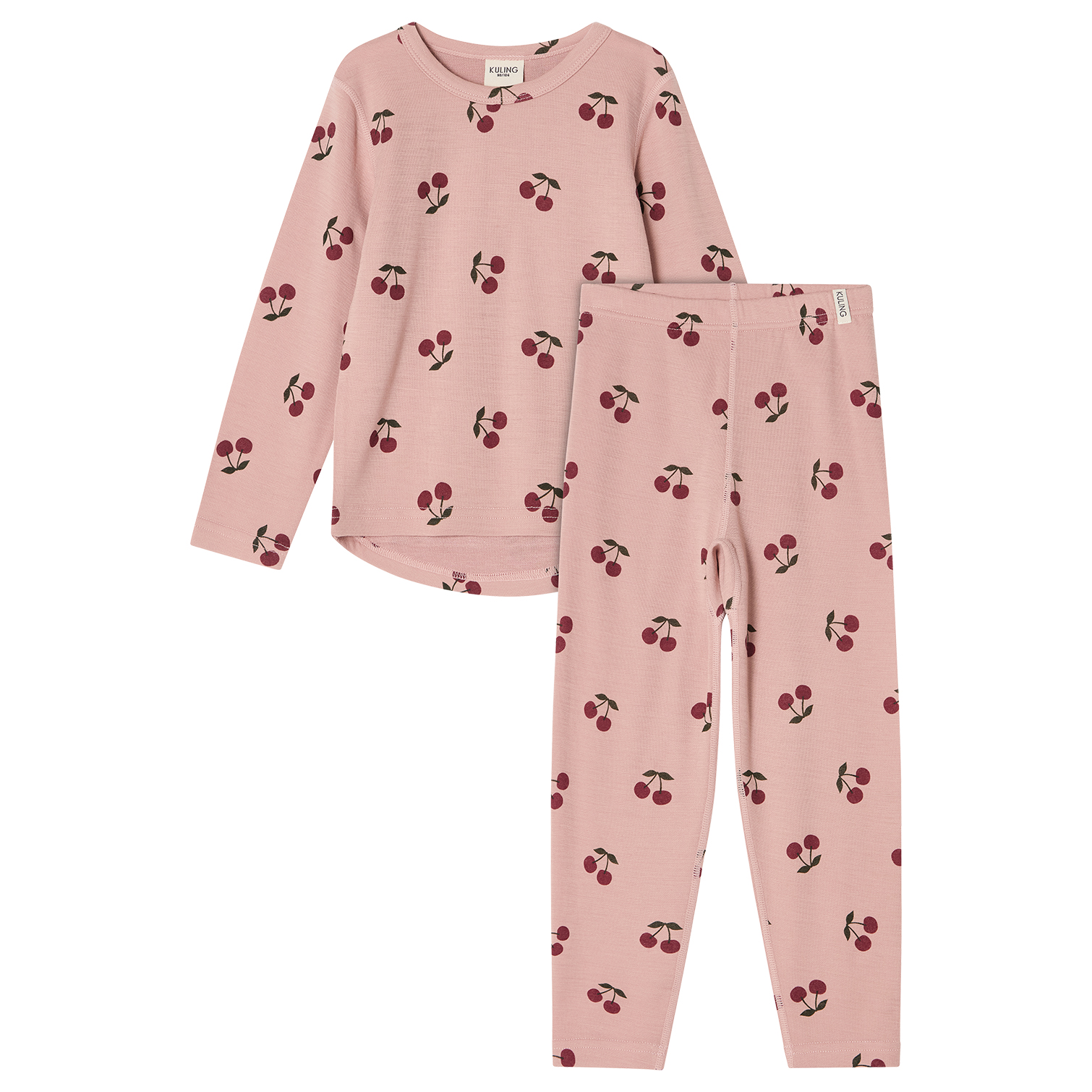 Gisborn Baselayer-set I Ull Och Bambu Woody Rose Cherry