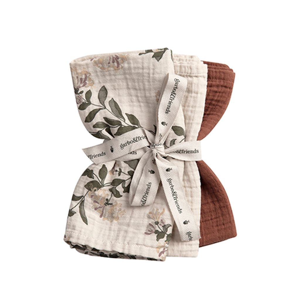 3-Pack Blueberry Muslin Wash Cloths Beige
