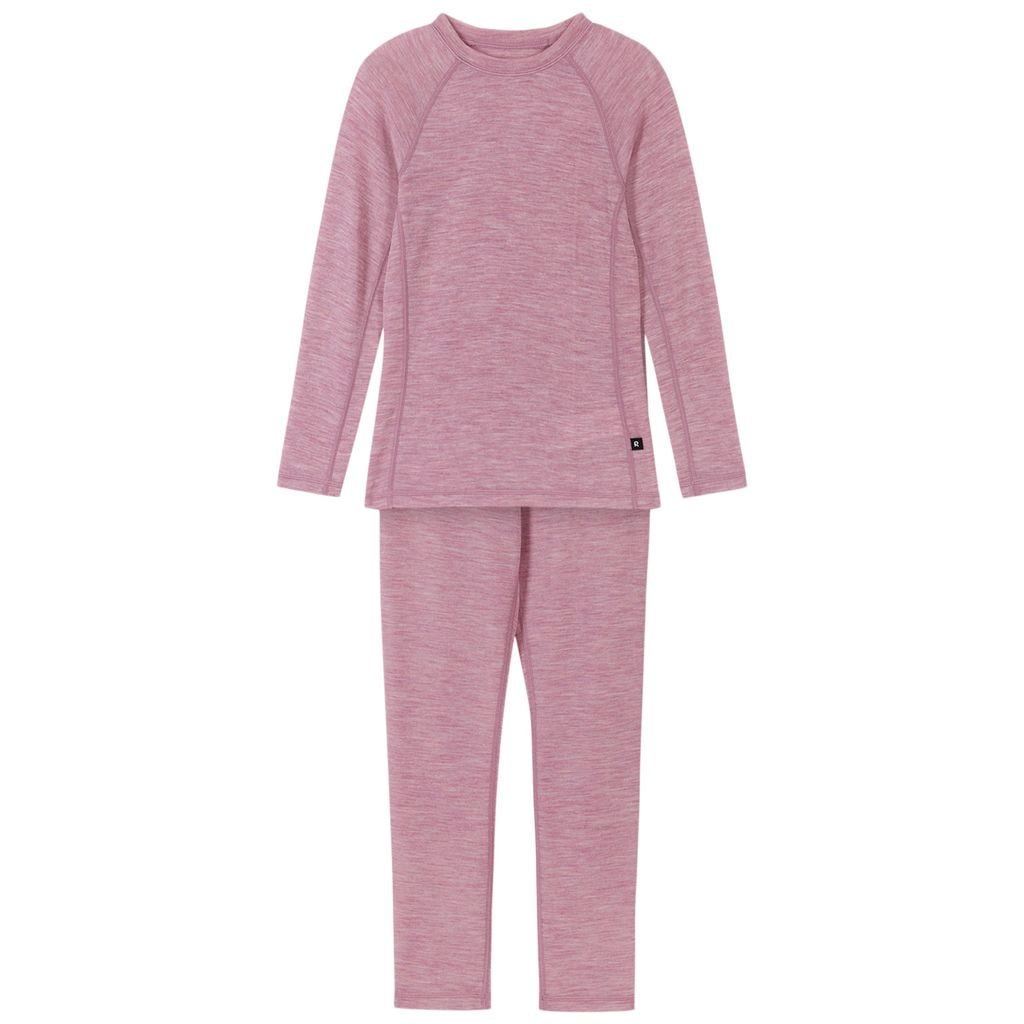 Grå Pink Wool Baselayer Sæt