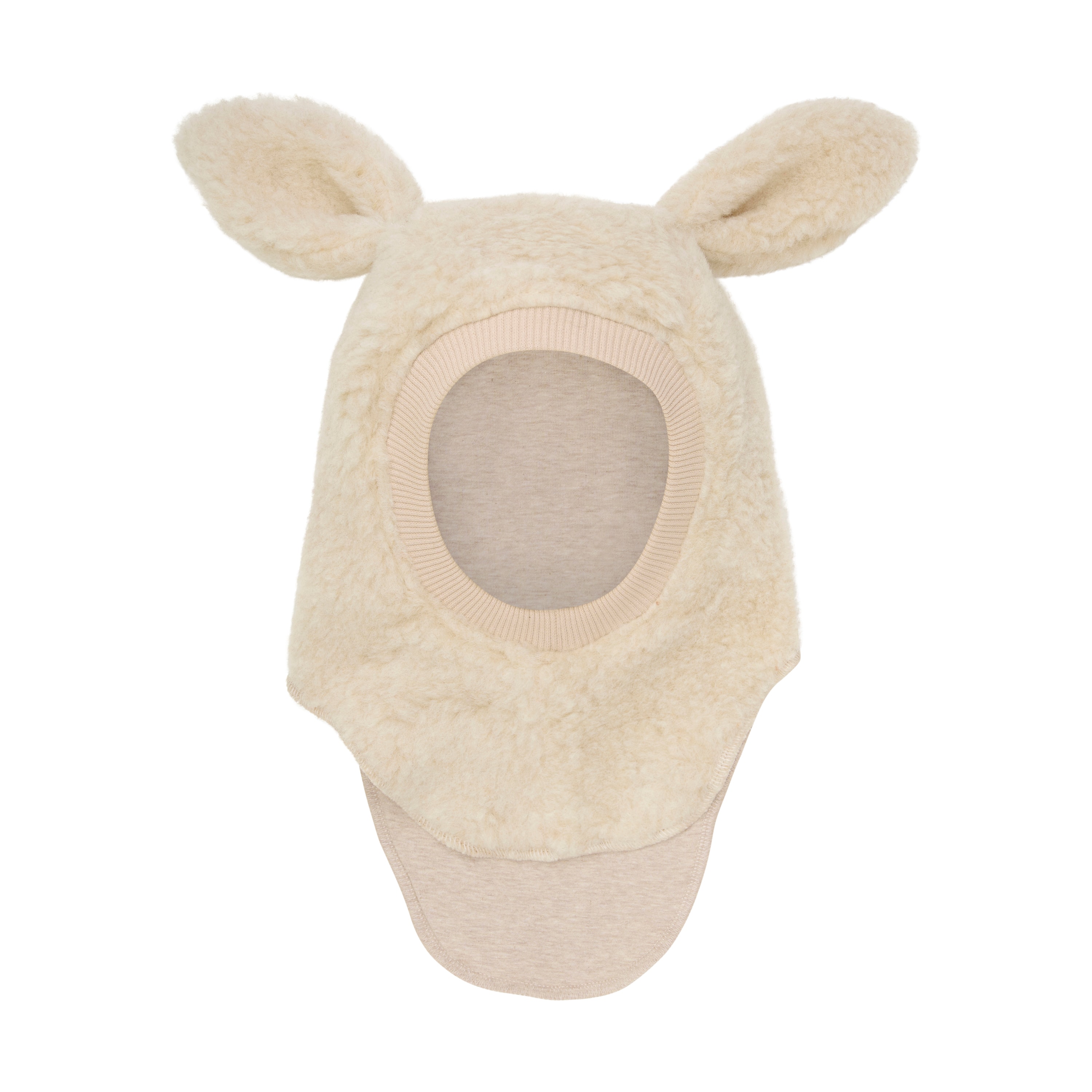 Balaclava Ears Wool Teddy Cement