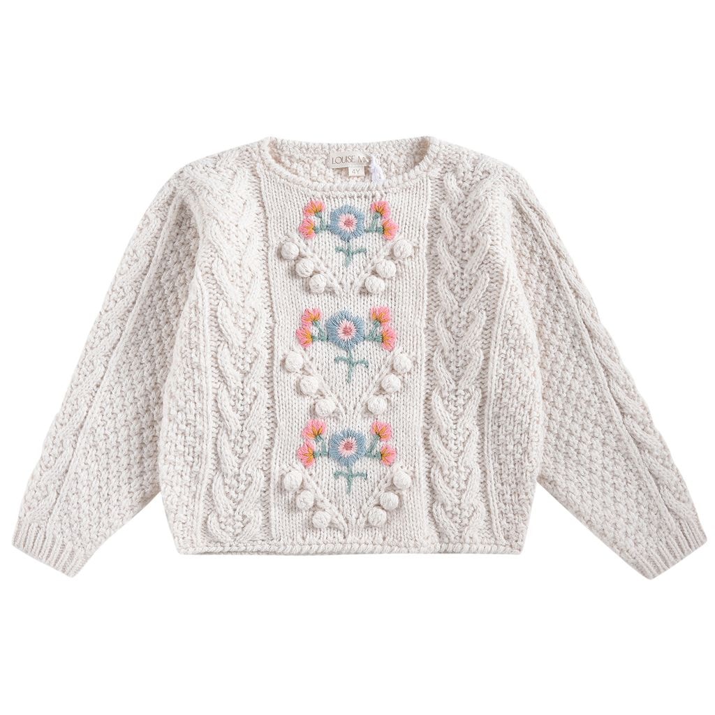 Vinia Knitted Baby Sweater Cream