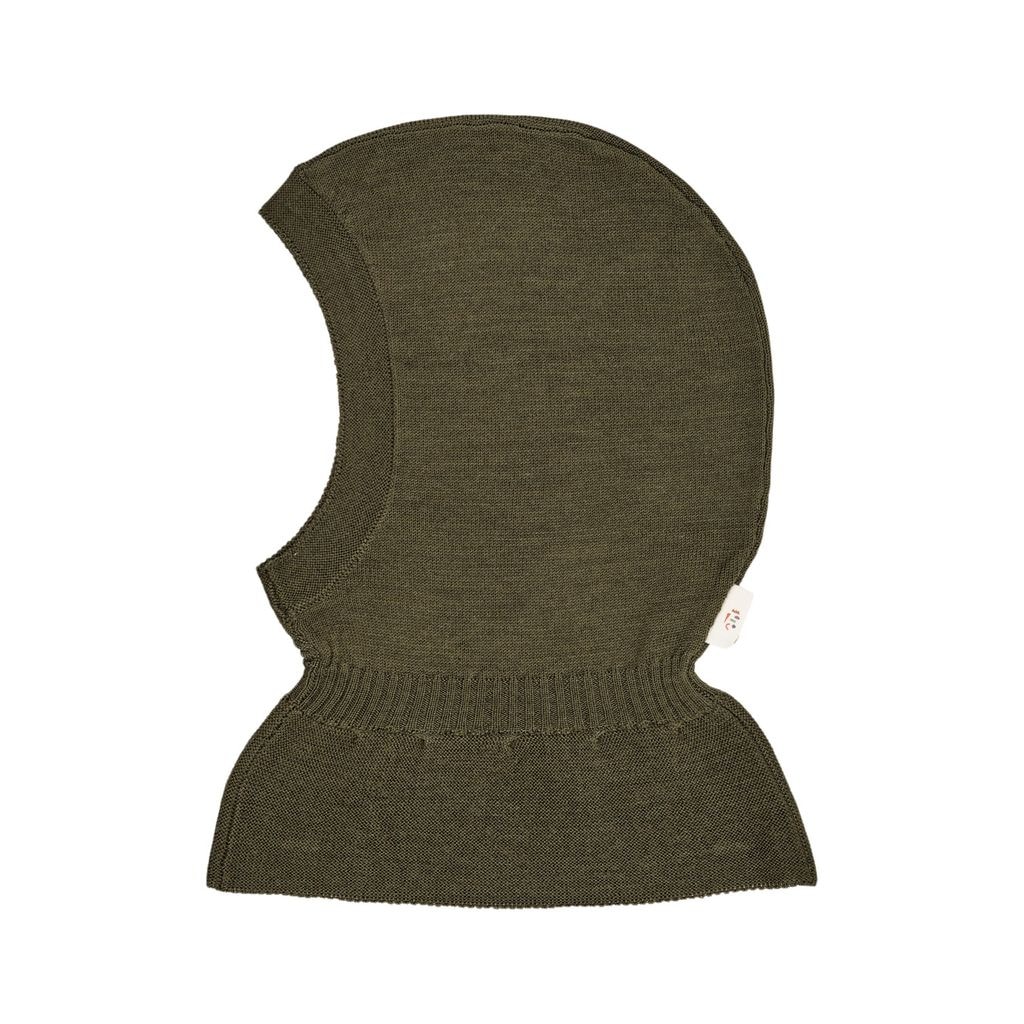Lt. Knitted Merino Balaclava with Frill  Forest Green