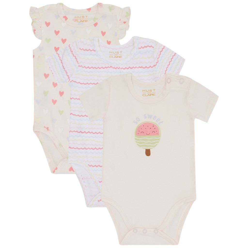 Bella 3-pack Vauva Body White