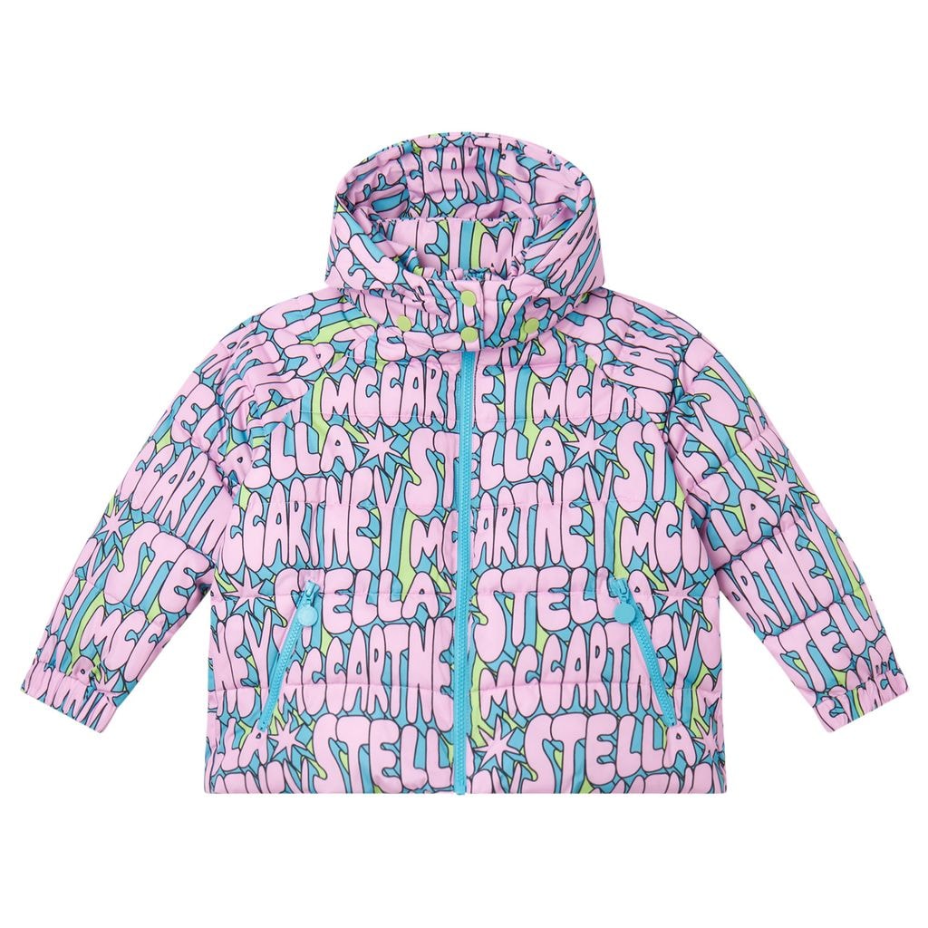 Branded Puffer Jacket Multicolor