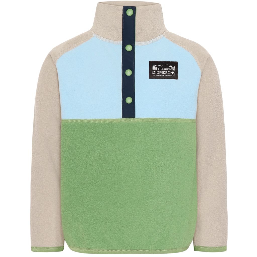Monte Kids 4 Halvknappet Fleecegenser Algae Green