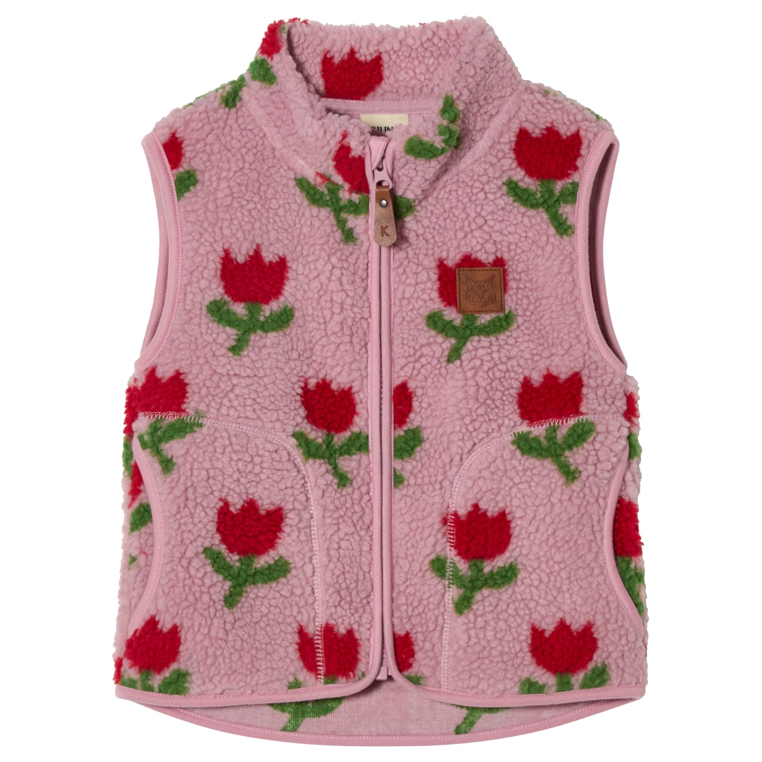 Austin Pile Fleece Vest Tulips 