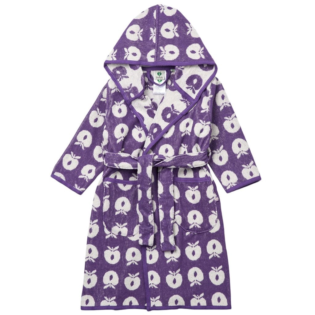 Printed Bathrobe With Apples Purple Heart