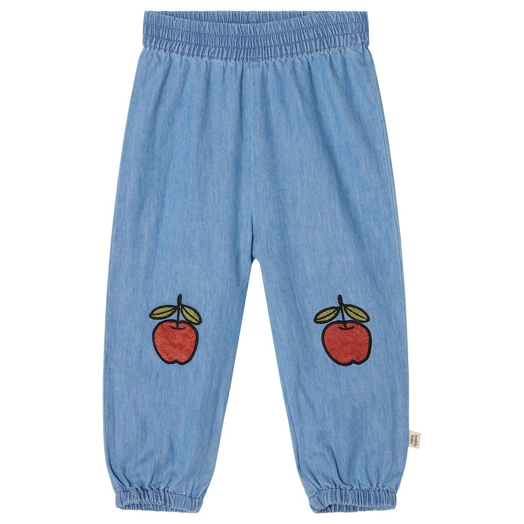 GOTS Viggo Sweatpants With Apples Blue