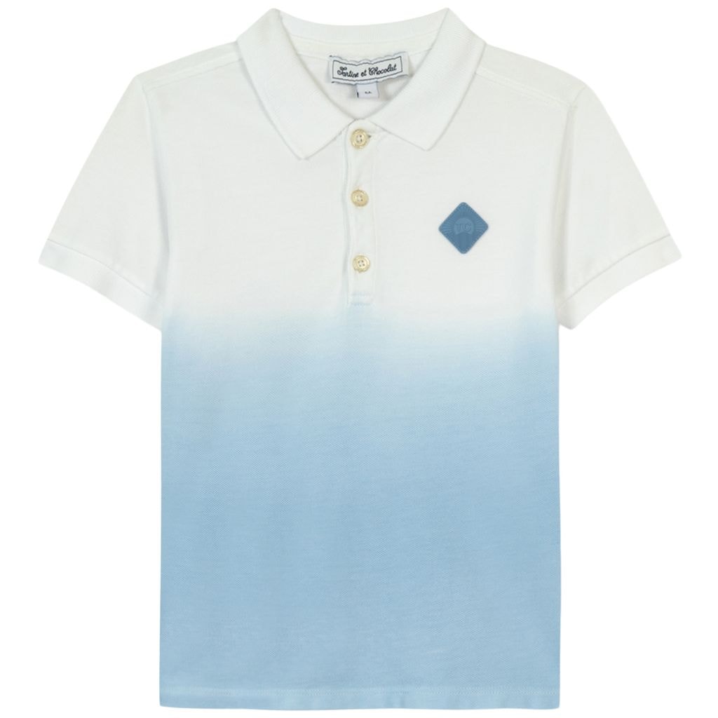 Poloshirt Med Batik-look Blå