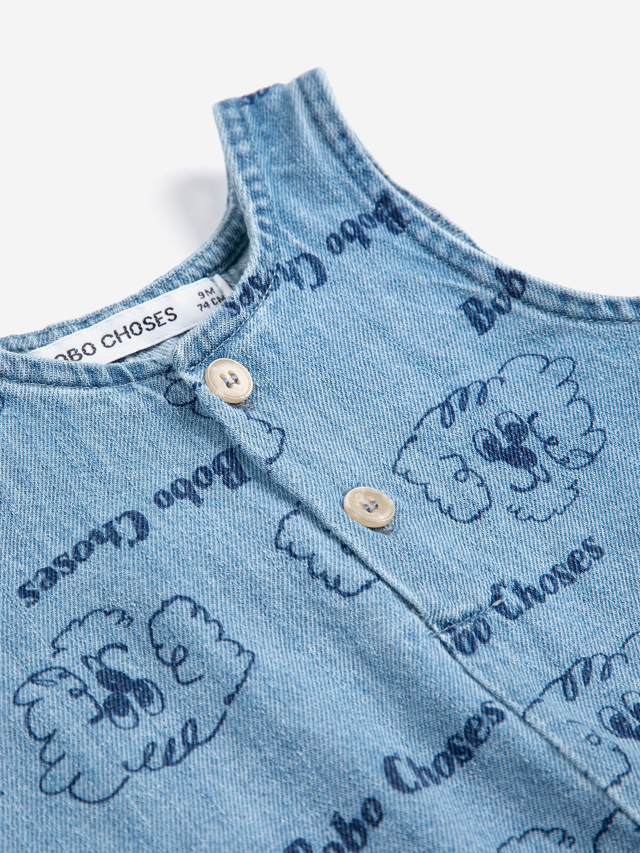 Pickles The Dog All Over Denim Playsuit Light Blue | Babyshop
