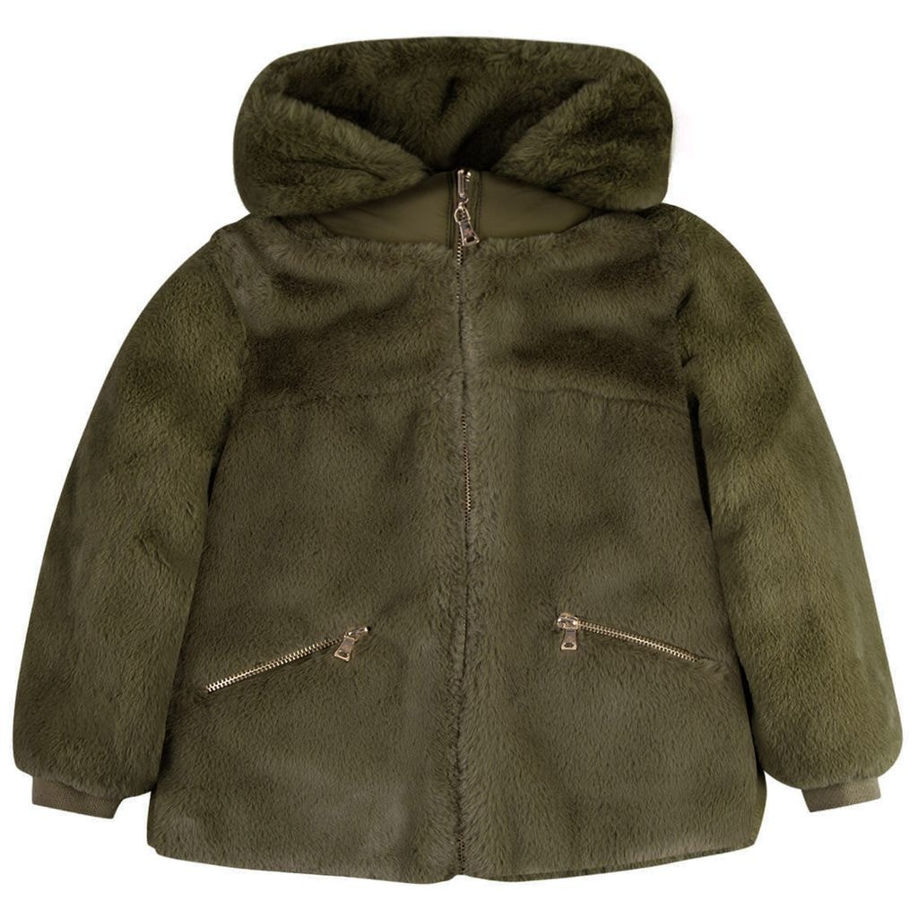 Faux Fur Jacket Khaki