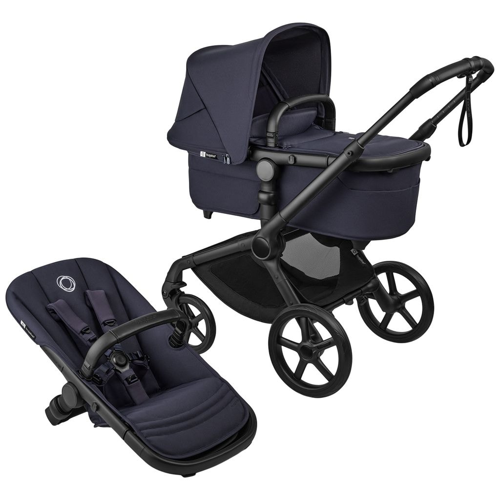 Bugaboo Fox 5 Renew Complete Bassinet And Seat Stroller Black / Deep Indigo