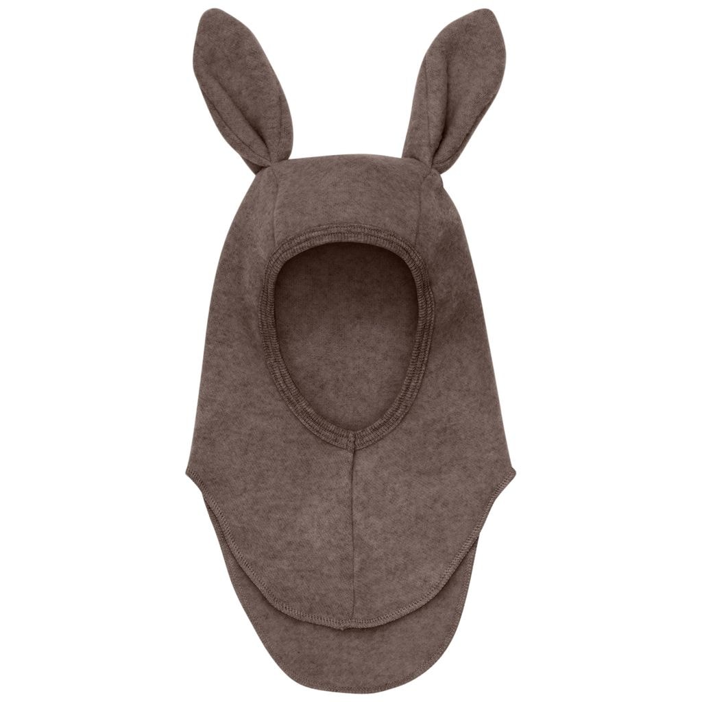 Balaclava Ears Wool Fleece Brown Melange