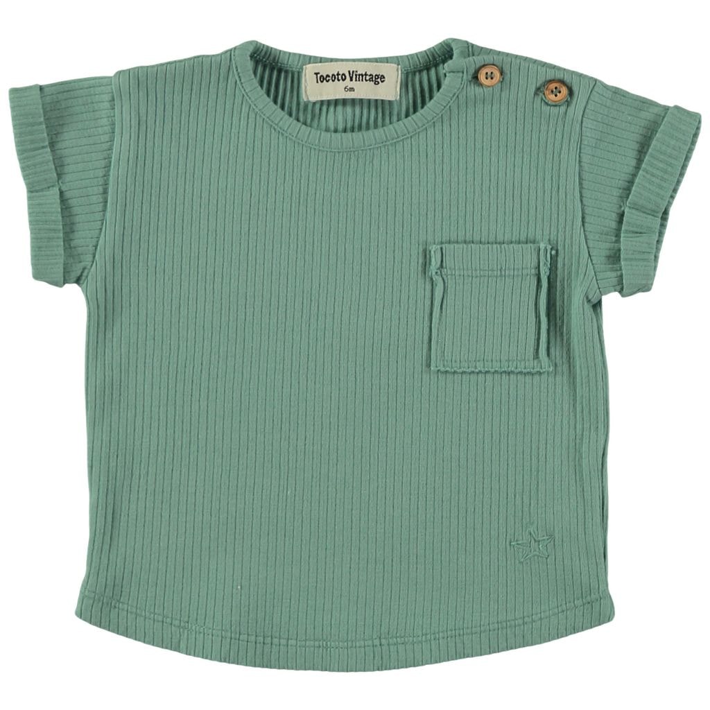 Ribbed Baby T-Shirt Green