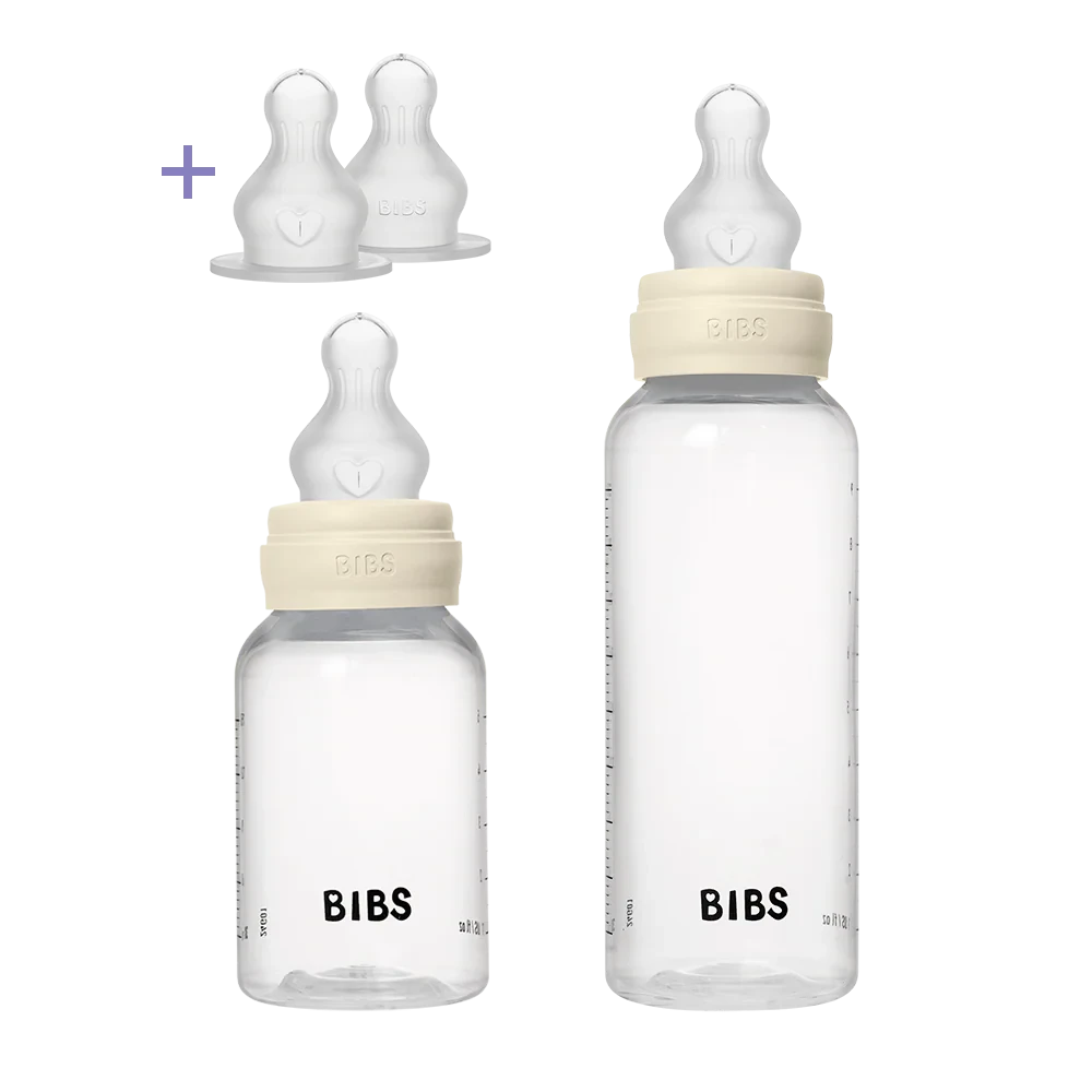 BIBS Grow And Flow BPA-fri PP-sett Med Tåteflaske 150 Ml / 270 Ml Ivory 