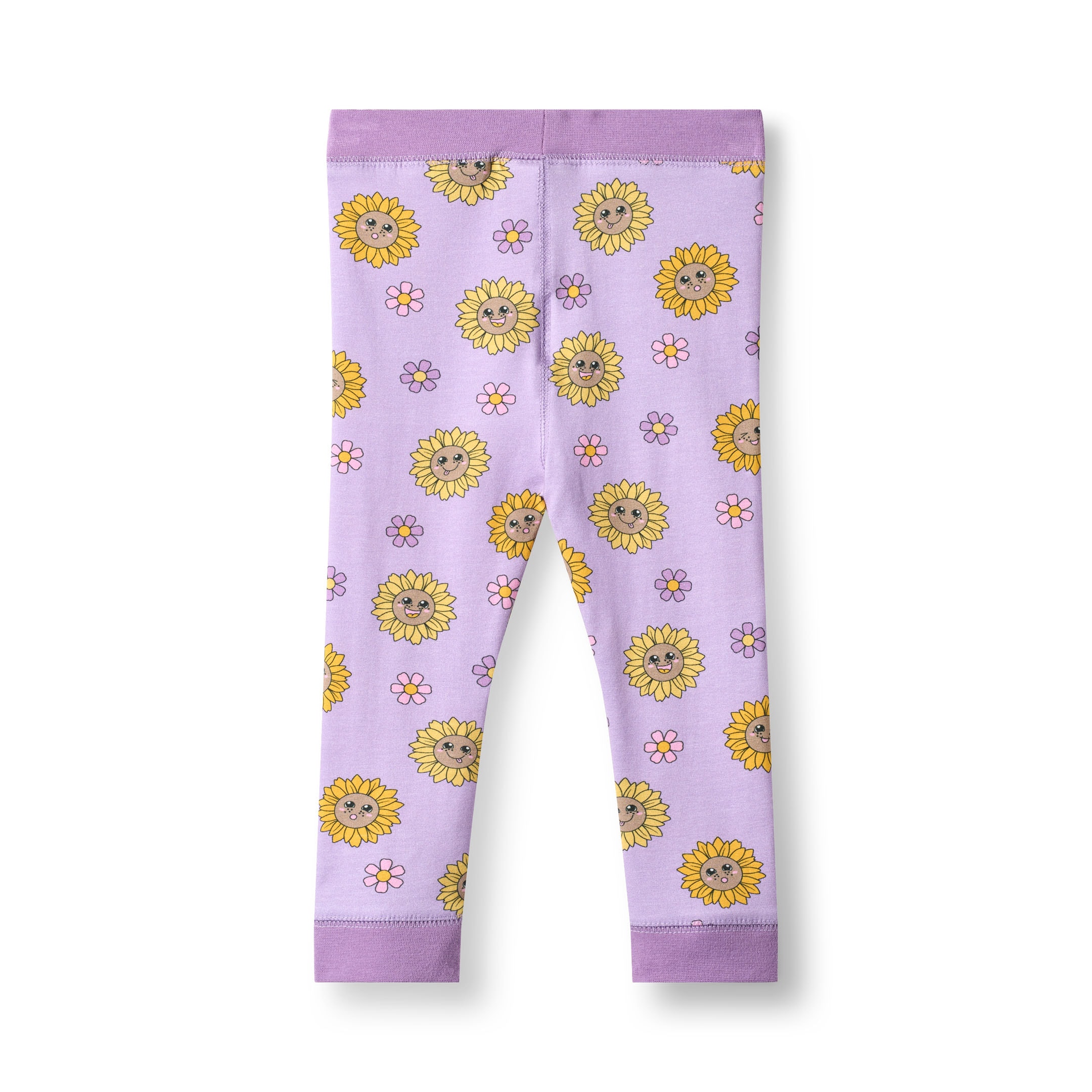 Elstar Leggings For Baby with Sunflowers Heather purple