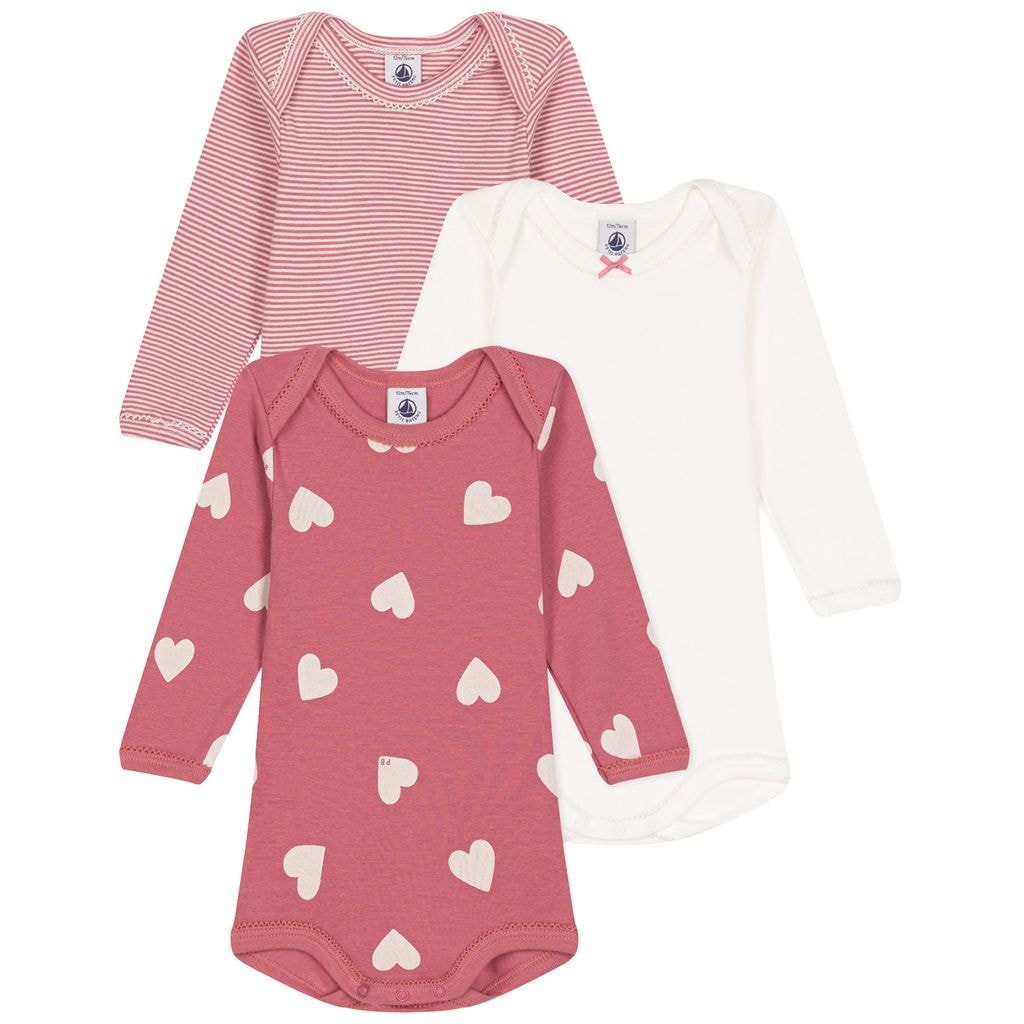 3-pak Baby-bodyer I Bomuld Rose Blanc
