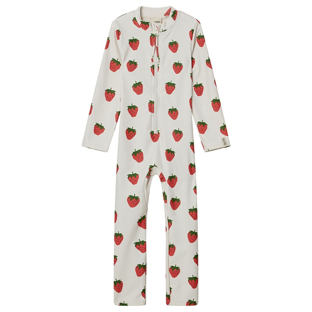 Seychelles Printed One-piece Rashguard Swimsuit With Strawberries Cream
