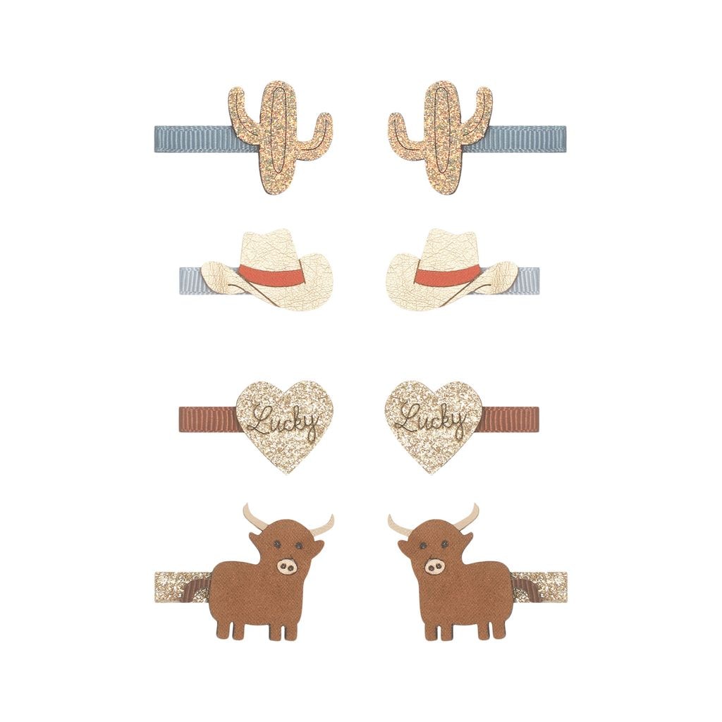 Mini Cowboy 8 Hair Clips Lucky