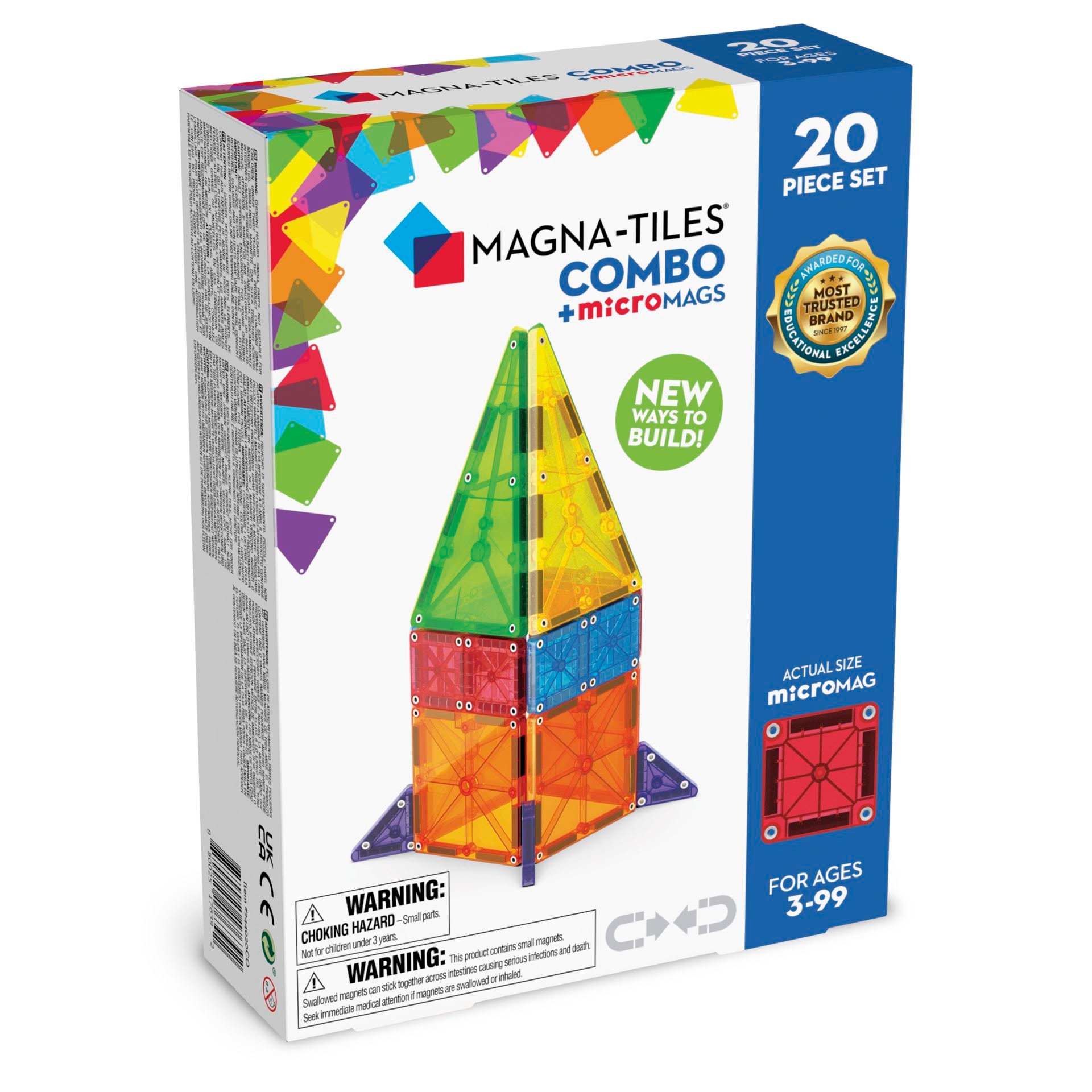 MAGNA-TILES MicroMAGS Kombi-set 20 Delar Multi 