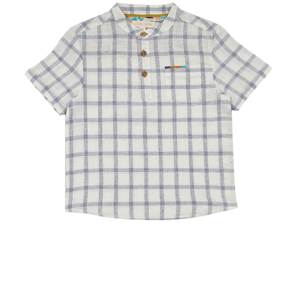 Amod Checked Short-sleeved Shirt Blue River