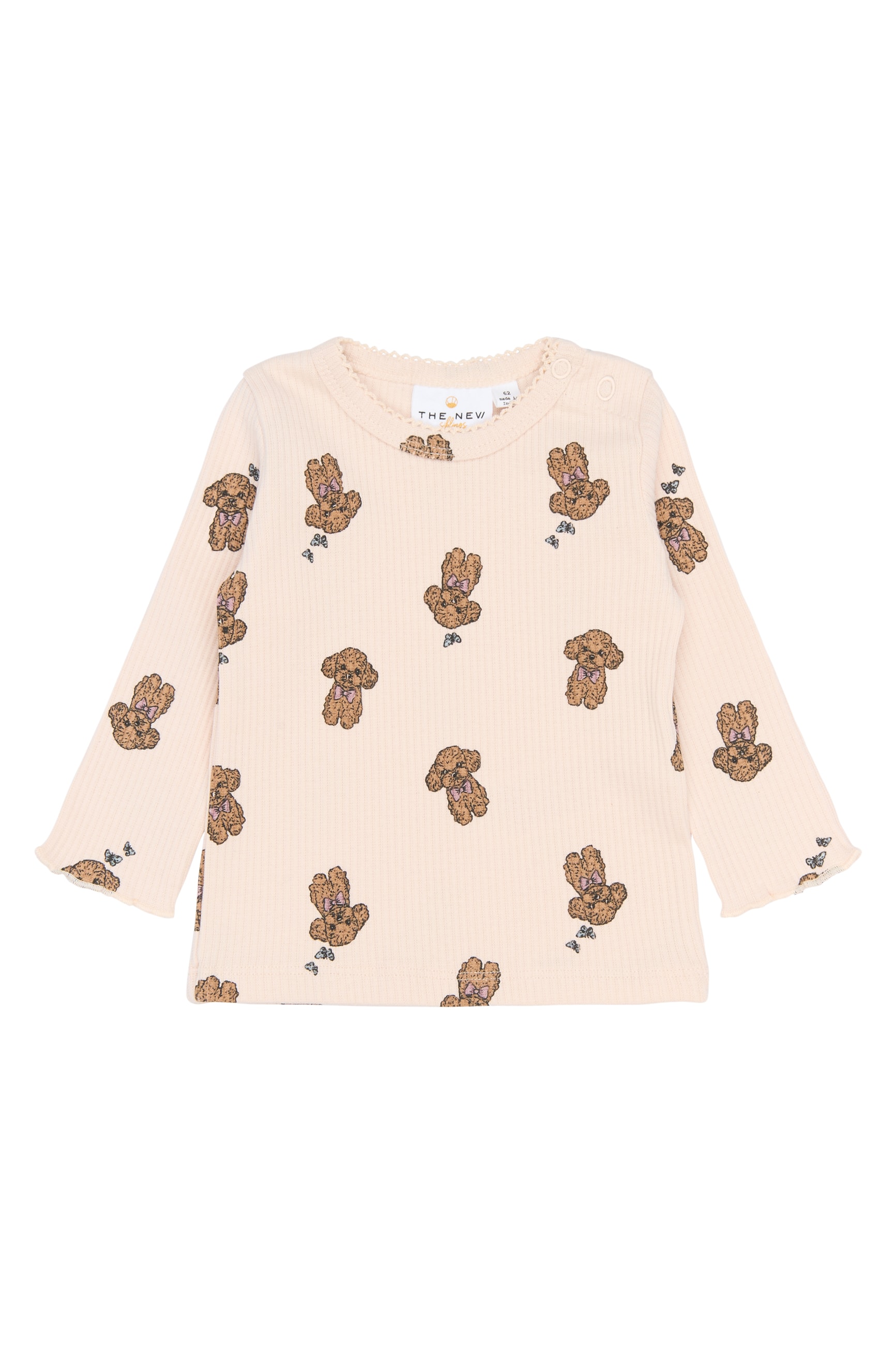 SBSona Long-Sleeved Rib Tee Silver Peony Aop 