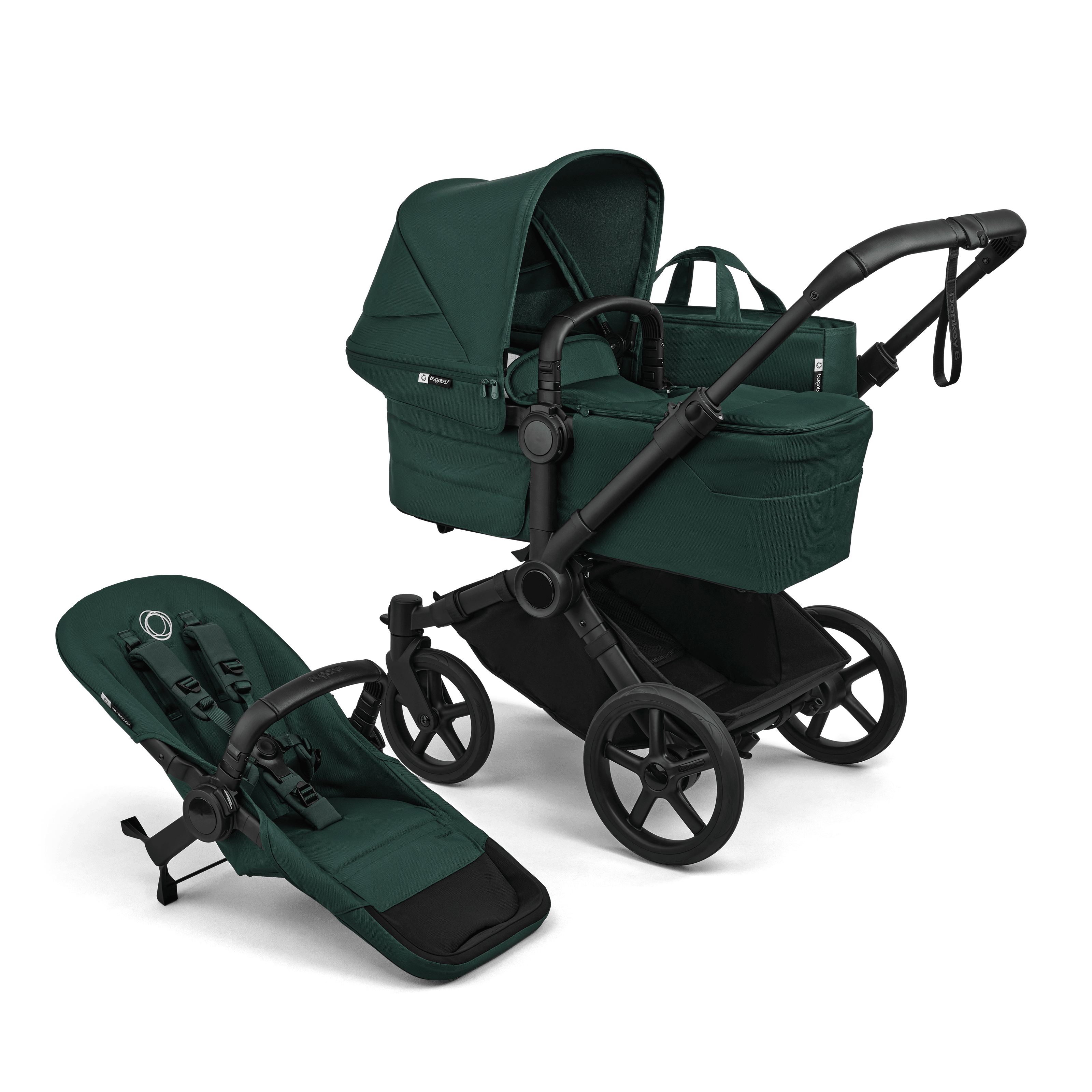 Donkey 6 Komplet Barnevogn Black Fern Green 