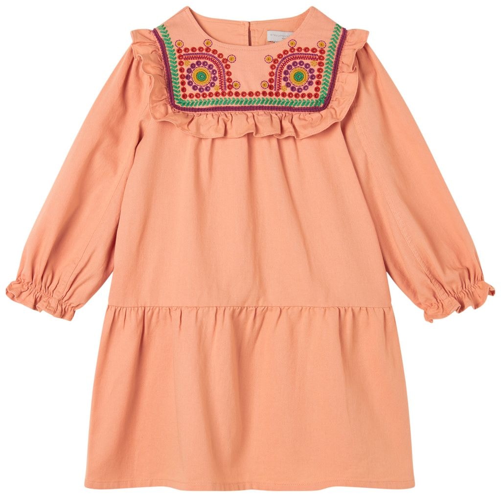 Dress With Ruffle Details Coral