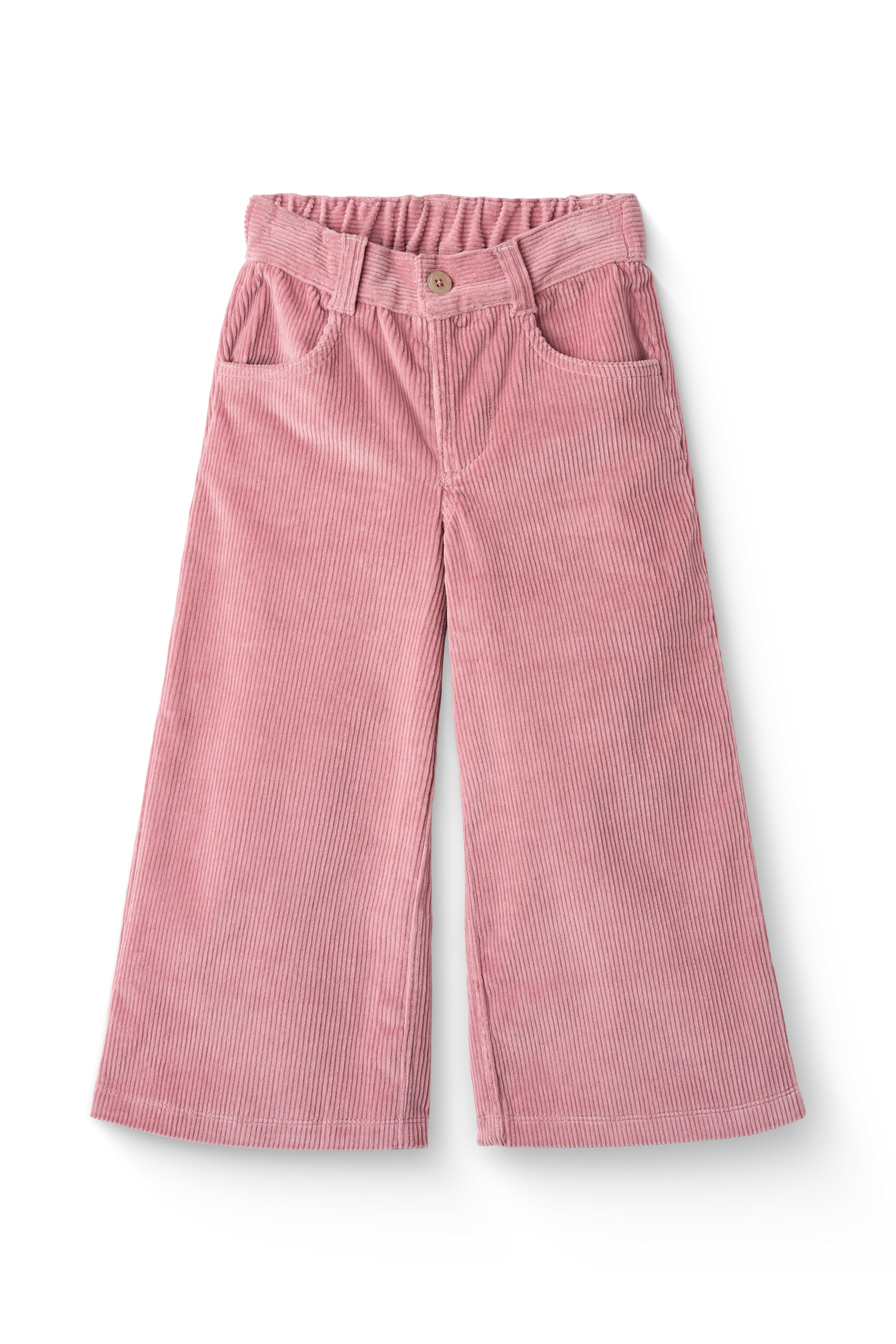 Corduroy Pant W. Wide Leg & Emb. At Backside Pocket Rose