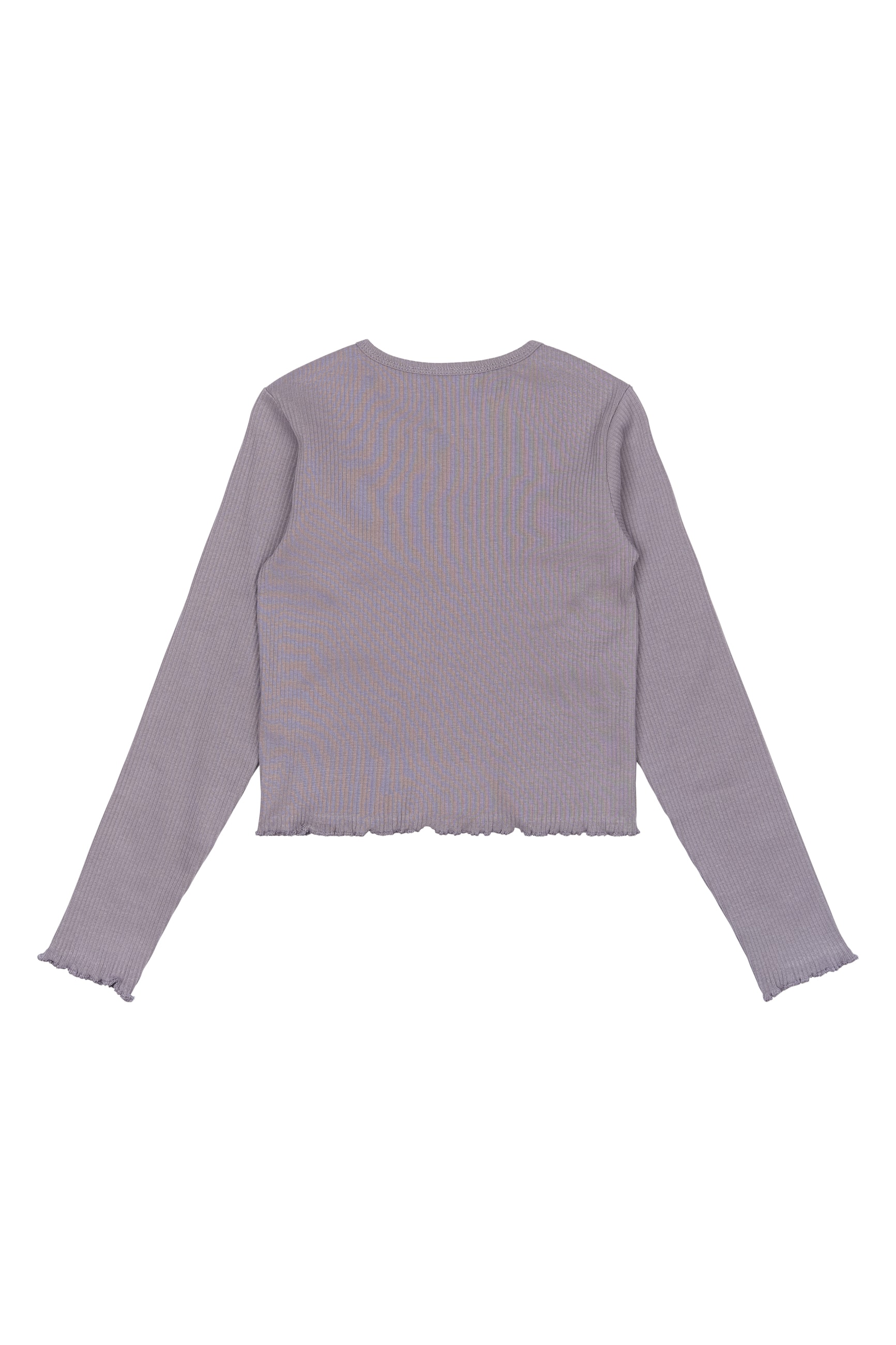 Perrin Långärmad Ribbad Topp Gray Ridge