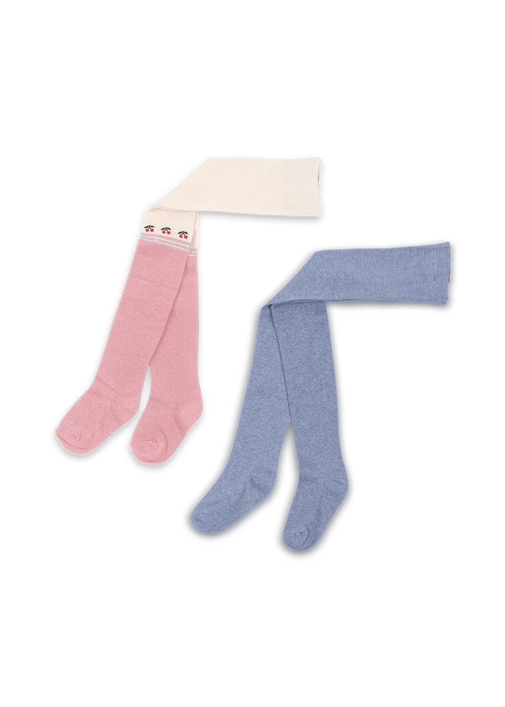 2 Pack Cherry Lurex Tights Purple/Pink Dolphin
