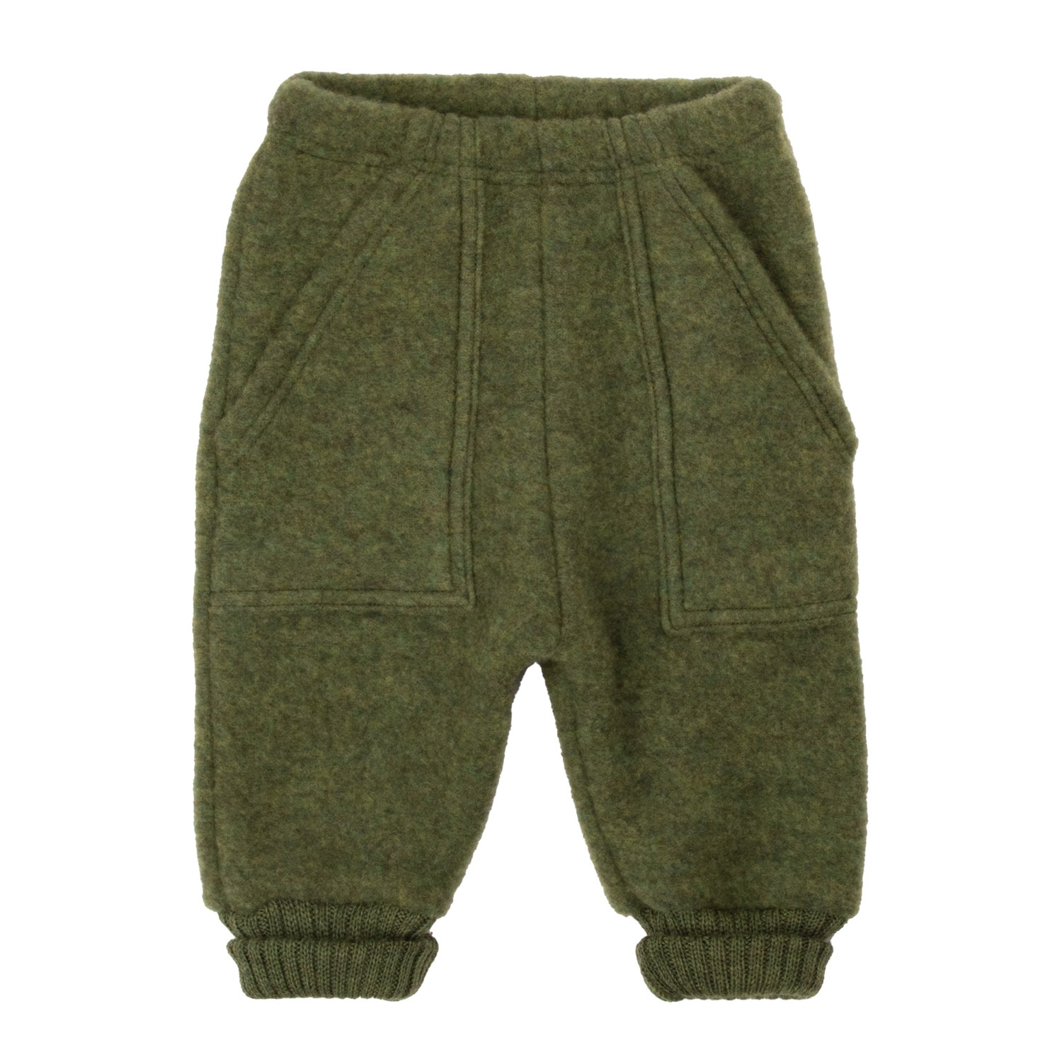 Soft Wool Baggy Pants Dark Olive 