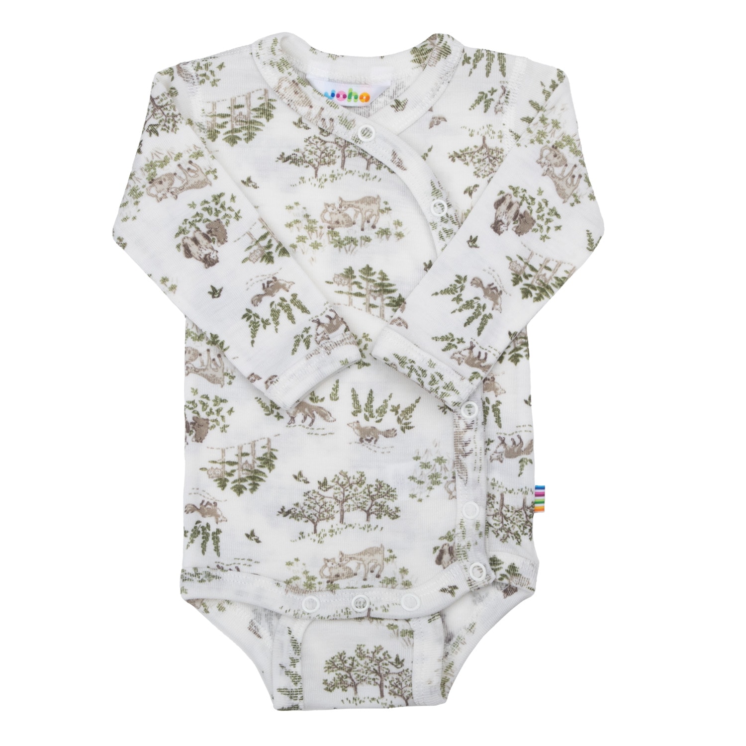 Wool Baby Body Med Sidostängning Off White