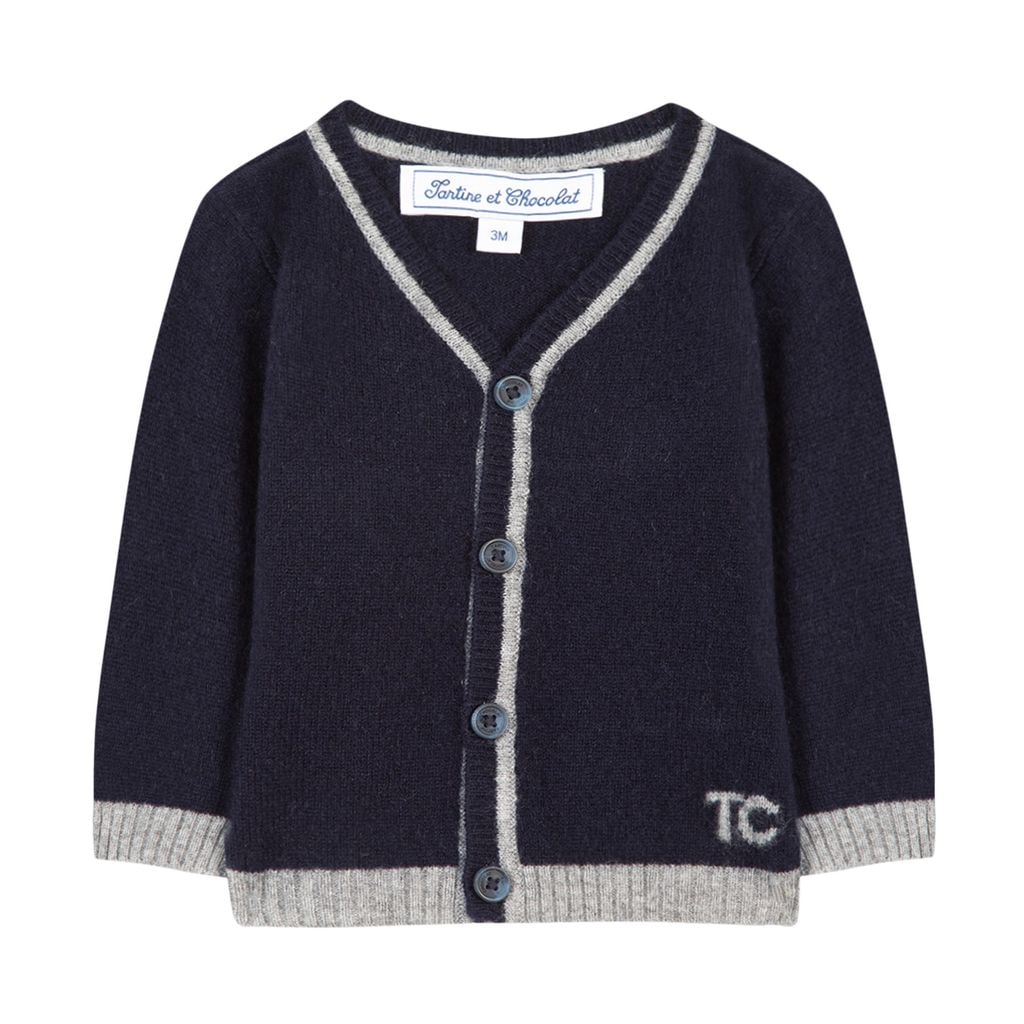 Cashmere Cardigan Navy