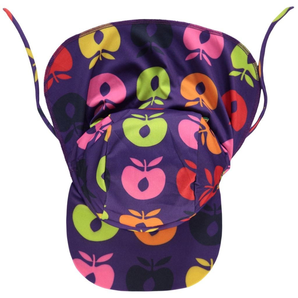 Printed Sun Cap With Apples Purple Heart